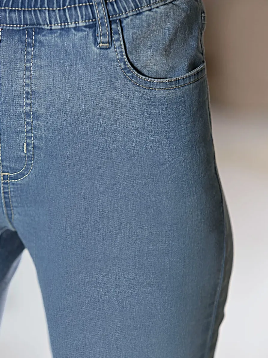 Jean féminin ceinture élastique boucle ceinture