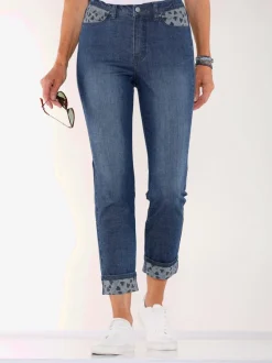 Jean motif cœur tendance