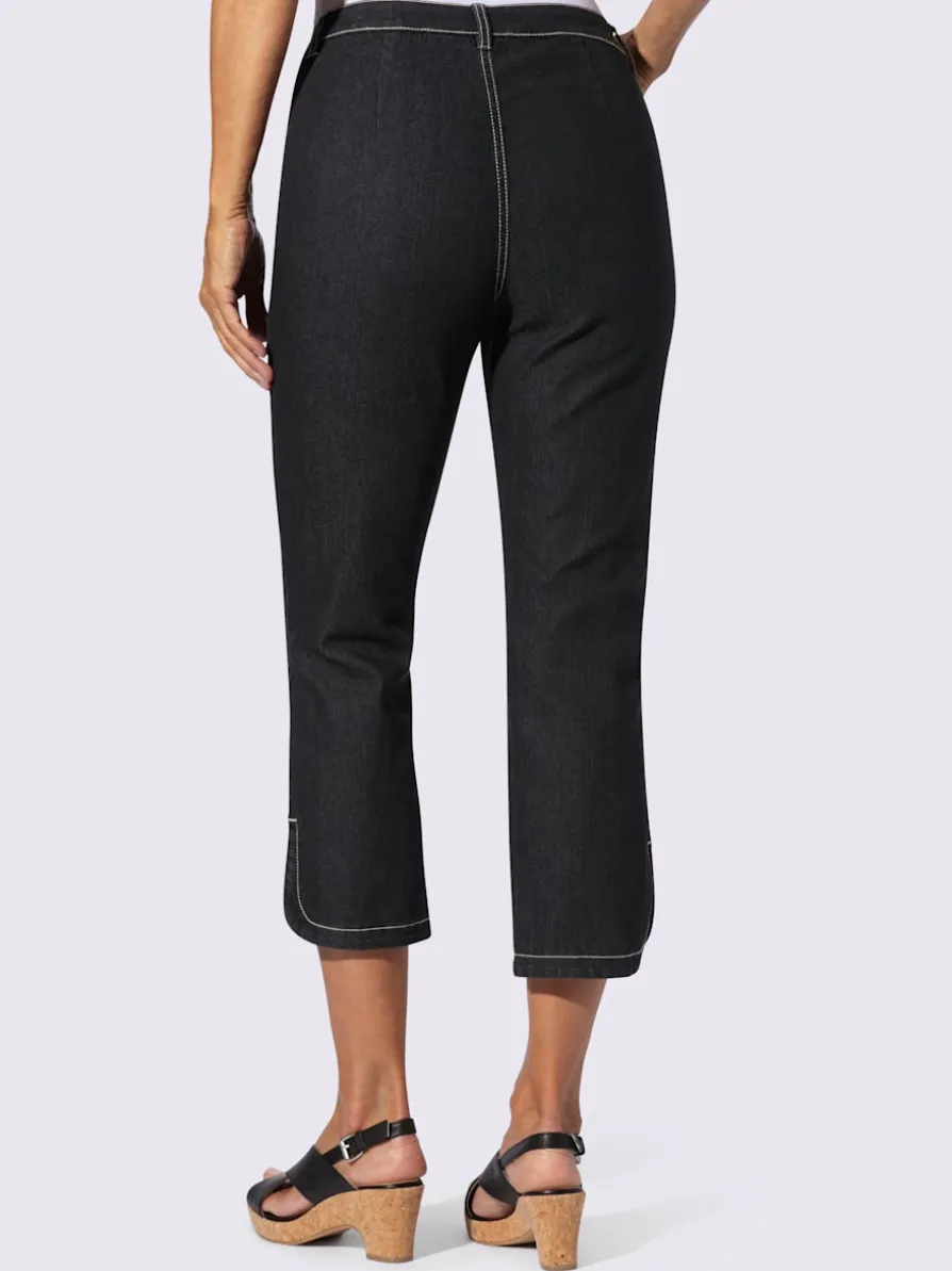Jean 7/8 superbe broderie florale