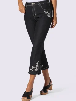 Jean 7/8 superbe broderie florale