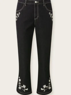 Jean 7/8 superbe broderie florale