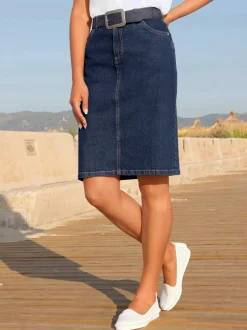 Jupe en jean qualité coton extensible indéformable