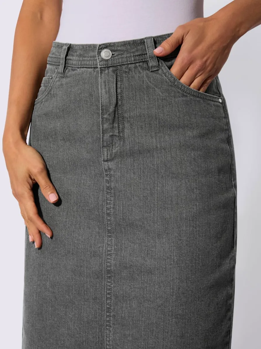 Jupe en jean qualité coton extensible indéformable