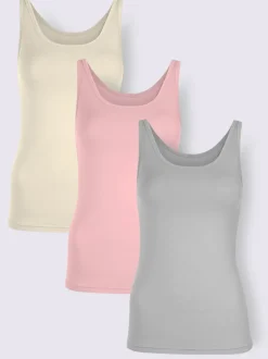 Lot de 3 débardeurs en coton bretelles larges