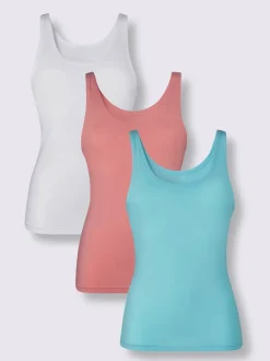 Lot de 3 débardeurs en coton bretelles larges