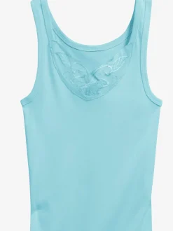 Lot de 3 débardeurs en coton col en v avec empiècement broderie anglaise