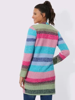 Manteau en tricot forme ouverte et longue tendance