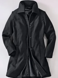 Manteau femme col revers épaulettes structurantes