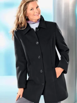 Manteau femme col revers épaulettes structurantes