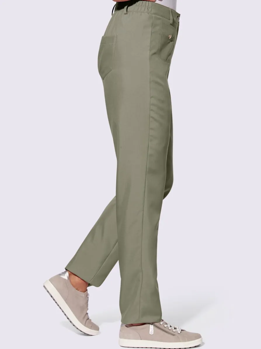 Pantalon boutons-pression couleur or