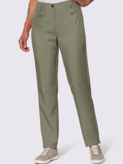 Pantalon boutons-pression couleur or