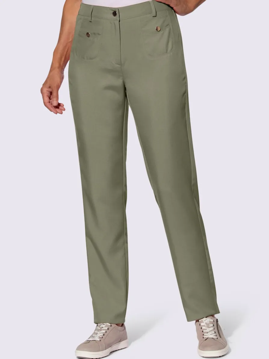Pantalon boutons-pression couleur or