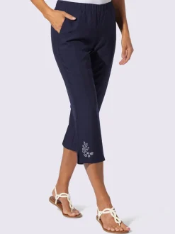 Pantalon 3/4 broderie décorative