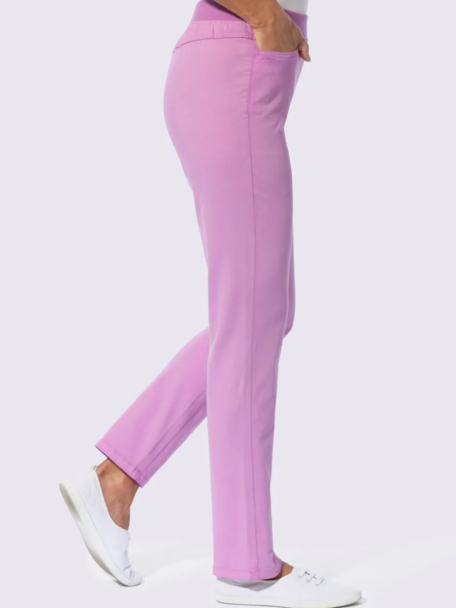 Pantalon ceinture élastique côtelée