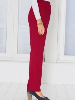 Pantalon à ceinture élastique et rayures discrètes