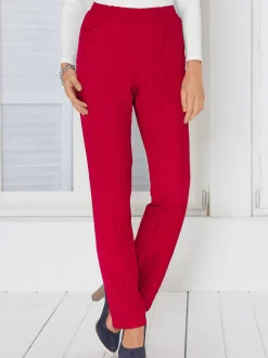 Pantalon à ceinture élastique et rayures discrètes