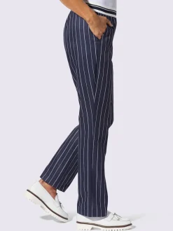 Pantalon ceinture élastique rayée