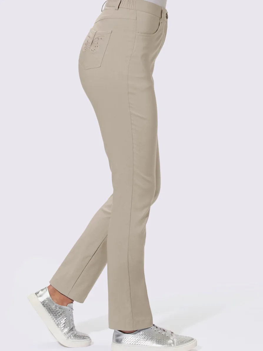 Pantalon en bengaline application papillon