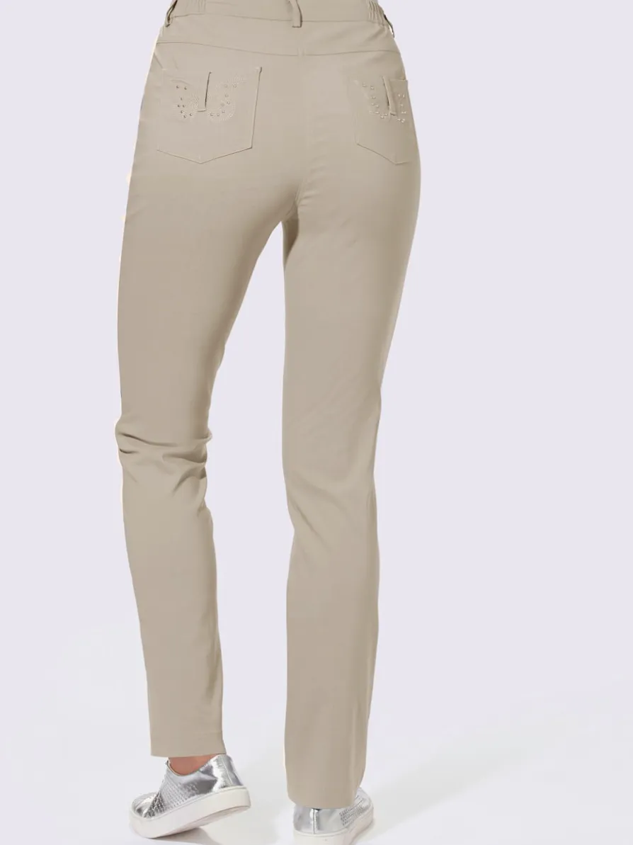 Pantalon en bengaline application papillon