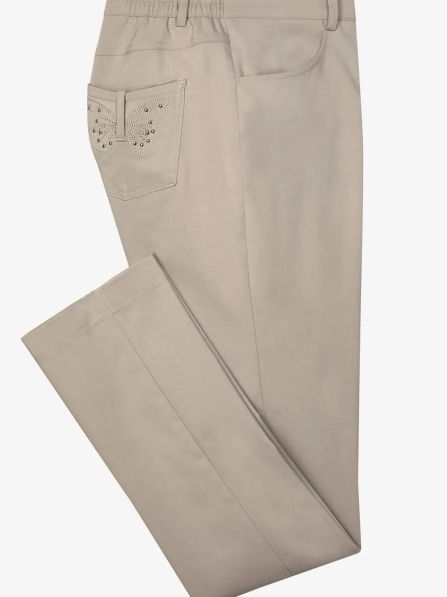 Pantalon en bengaline application papillon