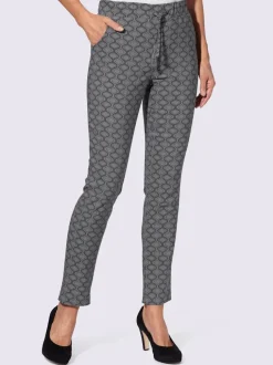 Pantalon en bengaline imprimé graphique