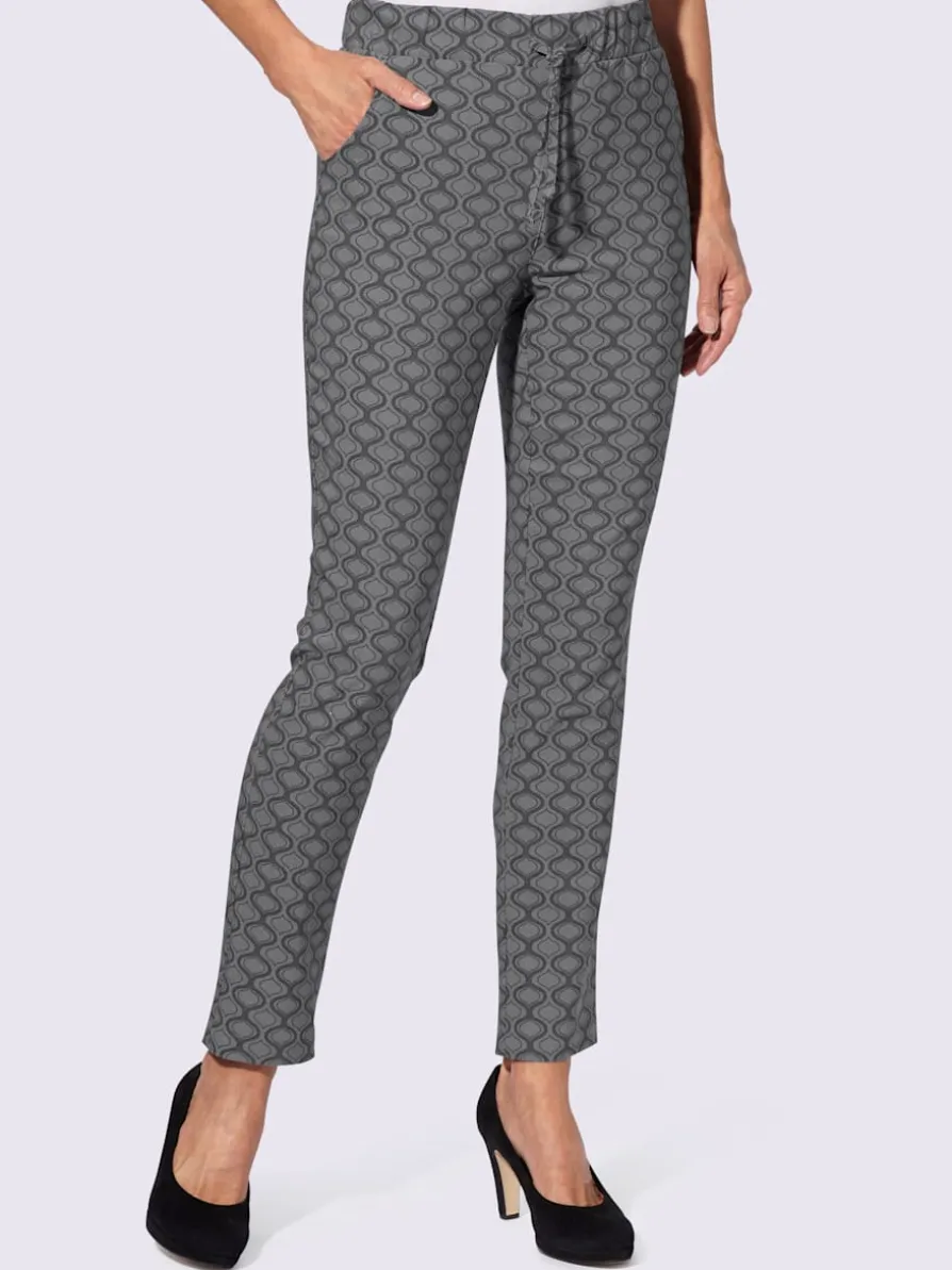 Pantalon en bengaline imprimé graphique