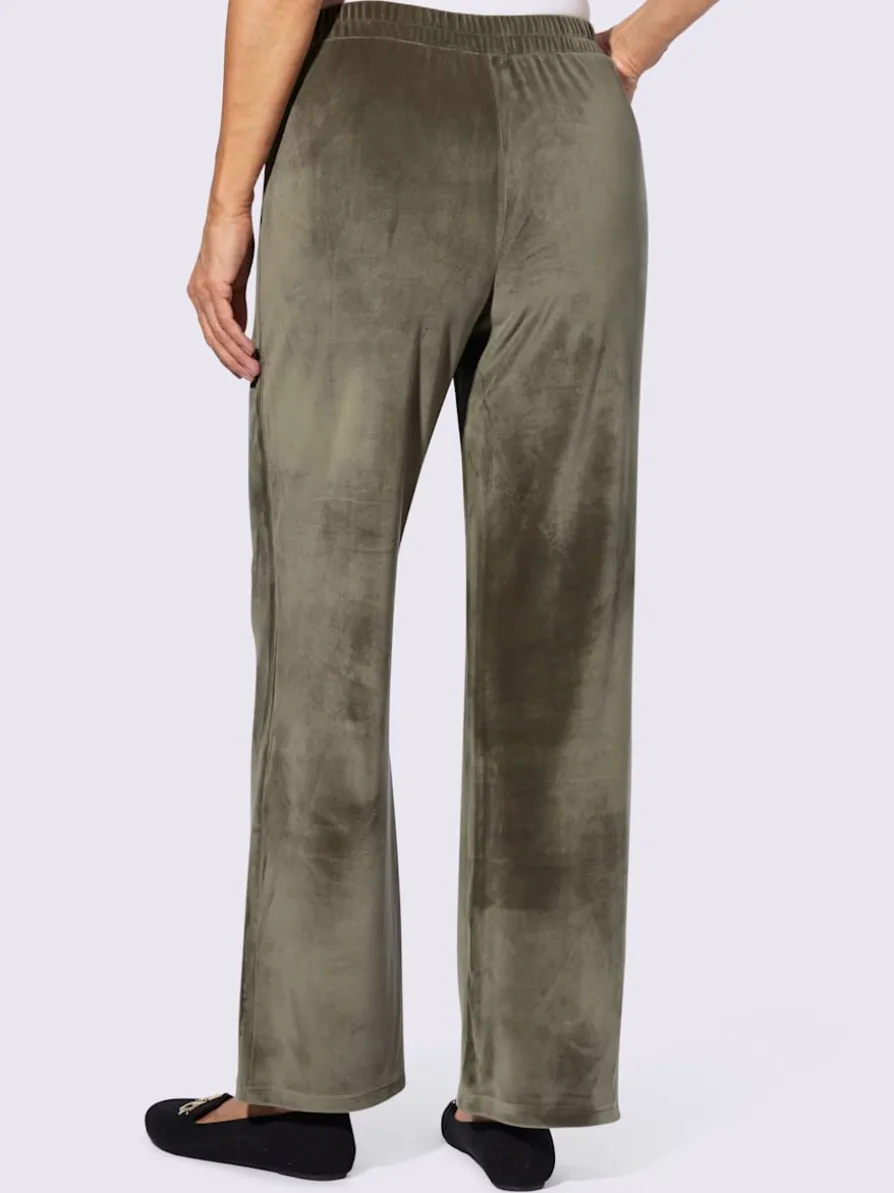 Pantalon en velours ras ceinture élastique confortable