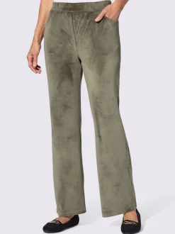 Pantalon en velours ras ceinture élastique confortable