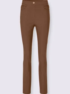 Pantalon extensible femme avec poches à glissière