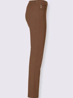 Pantalon extensible femme avec poches à glissière