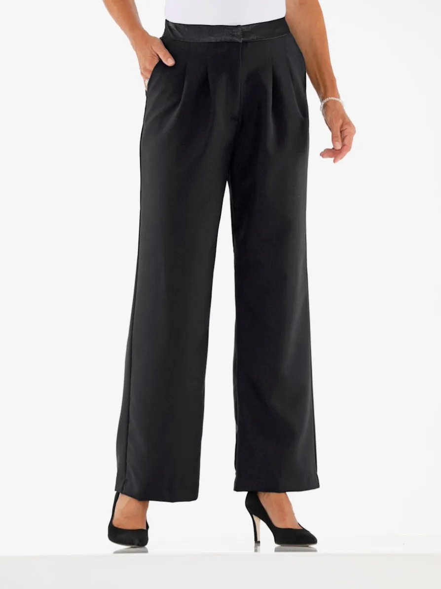 Pantalon garniture de satin décorative