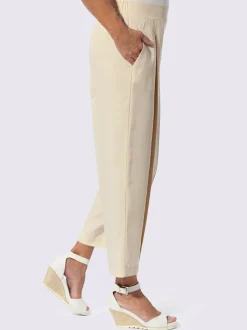 Pantalon à pinces imitation lin de qualité supérieure