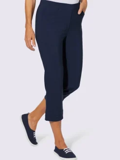 Pantalon 3/4 plis décoratifs à l'ourlet