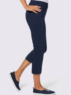 Pantalon 3/4 plis décoratifs à l'ourlet