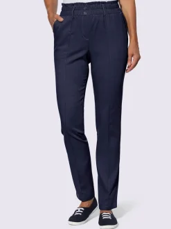 Pantalon plis repassés, effet affinant