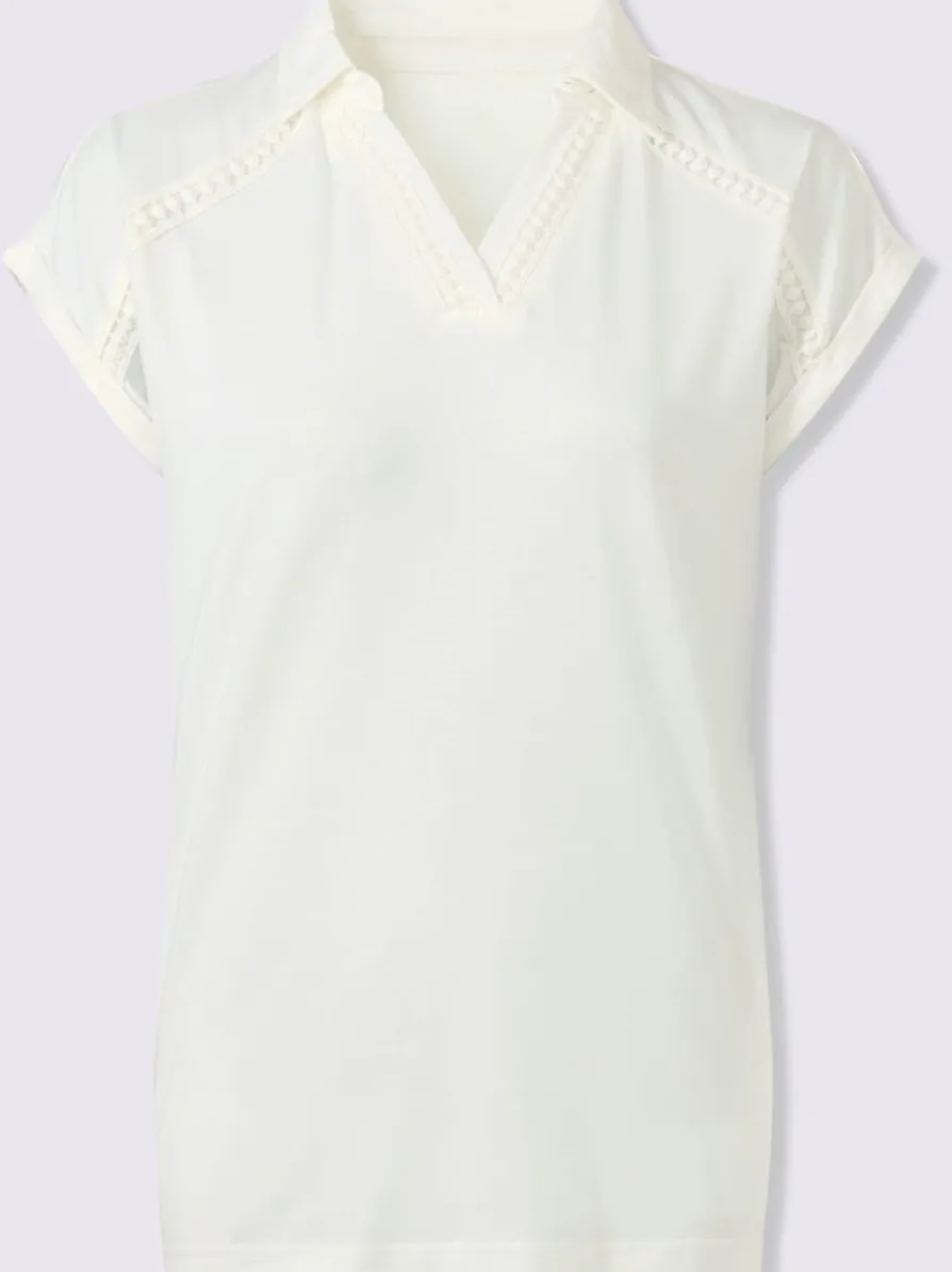 Polo dentelle de couleur assortie