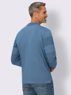 Polo à manches longues bords-côtes extensibles confortables