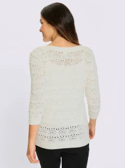 Pull ajouré pur coton