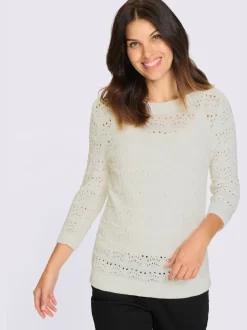 Pull ajouré pur coton