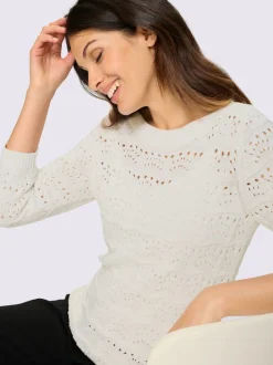 Pull ajouré pur coton