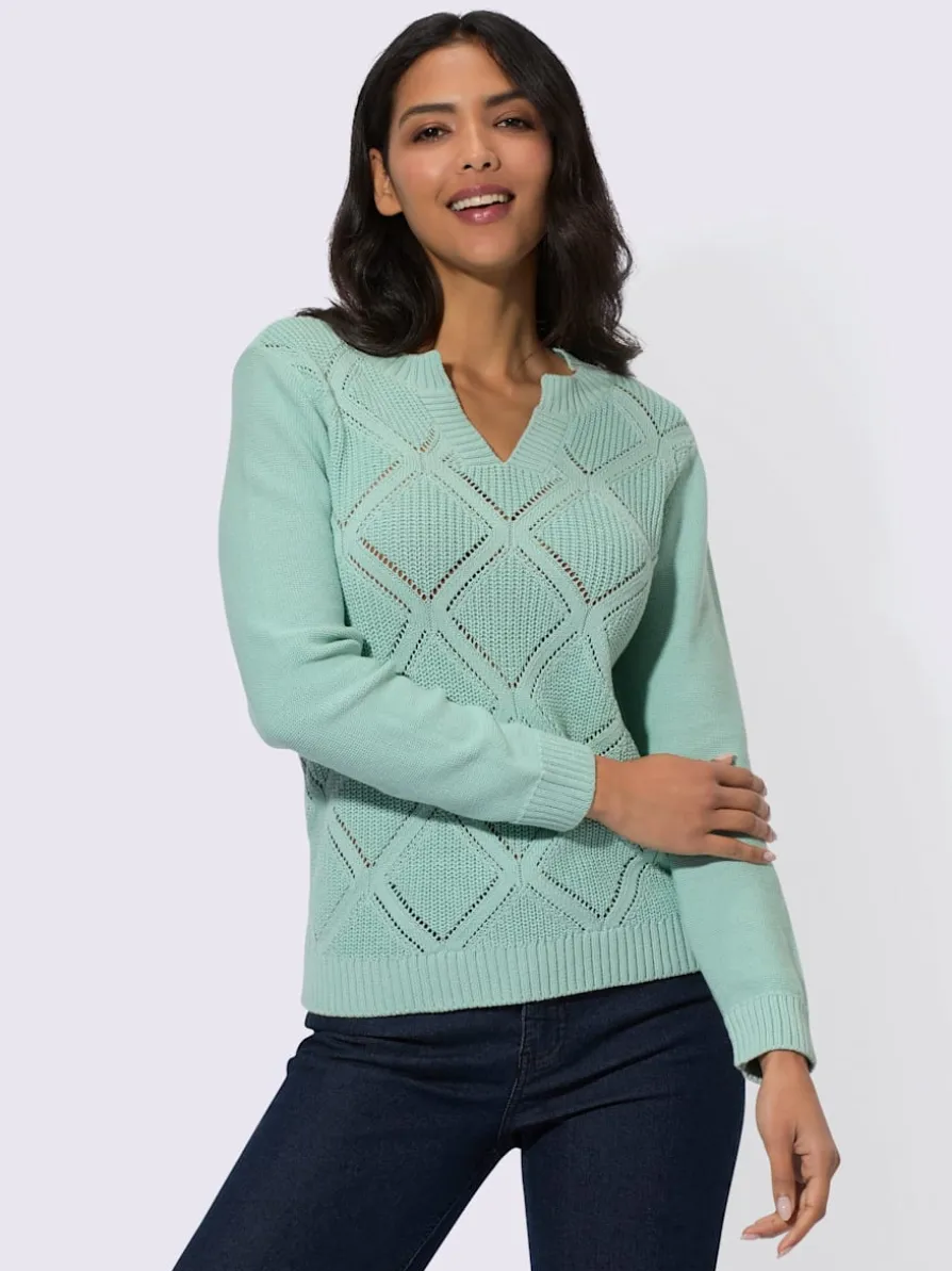 Pull ajouré pur coton