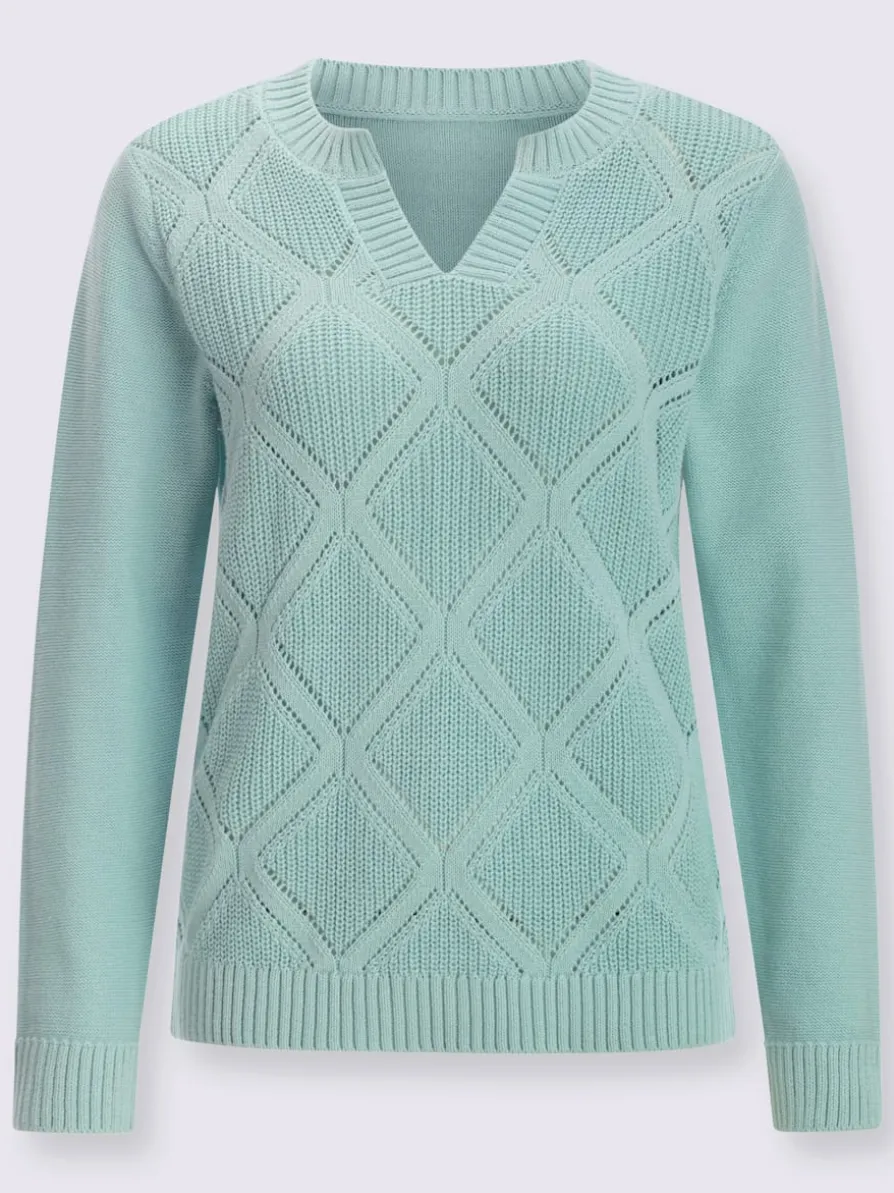 Pull ajouré pur coton