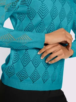 Pull ajouré superbe motif losanges ajouré