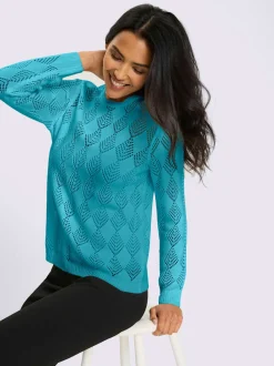 Pull ajouré superbe motif losanges ajouré
