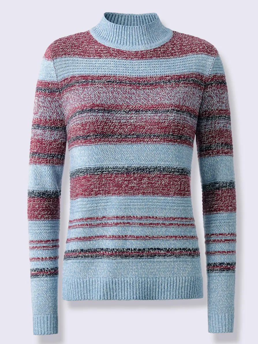 Pull à col montant fil chiné doux