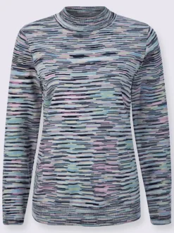 Pull à col montant fils chinés