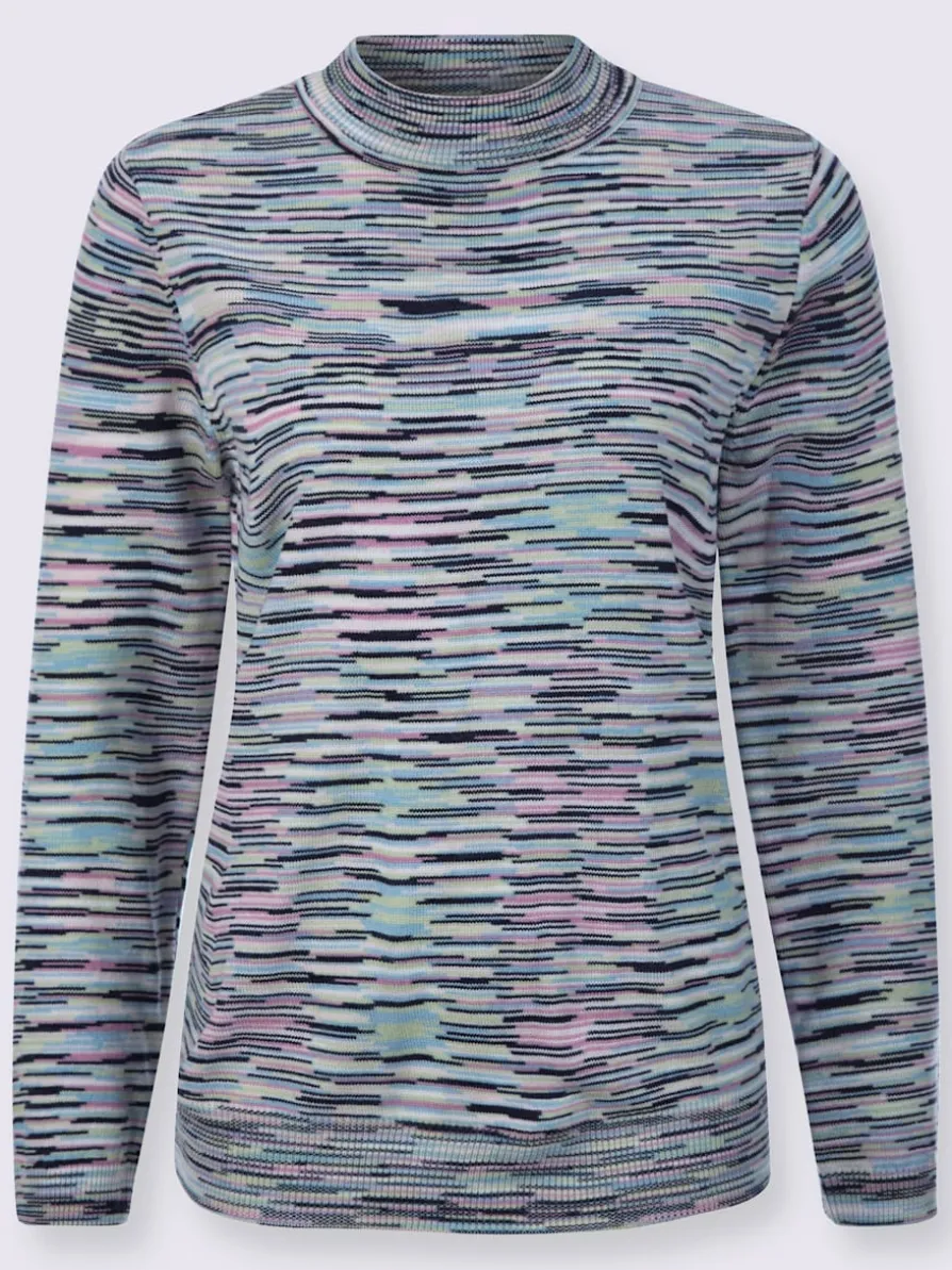 Pull à col montant fils chinés