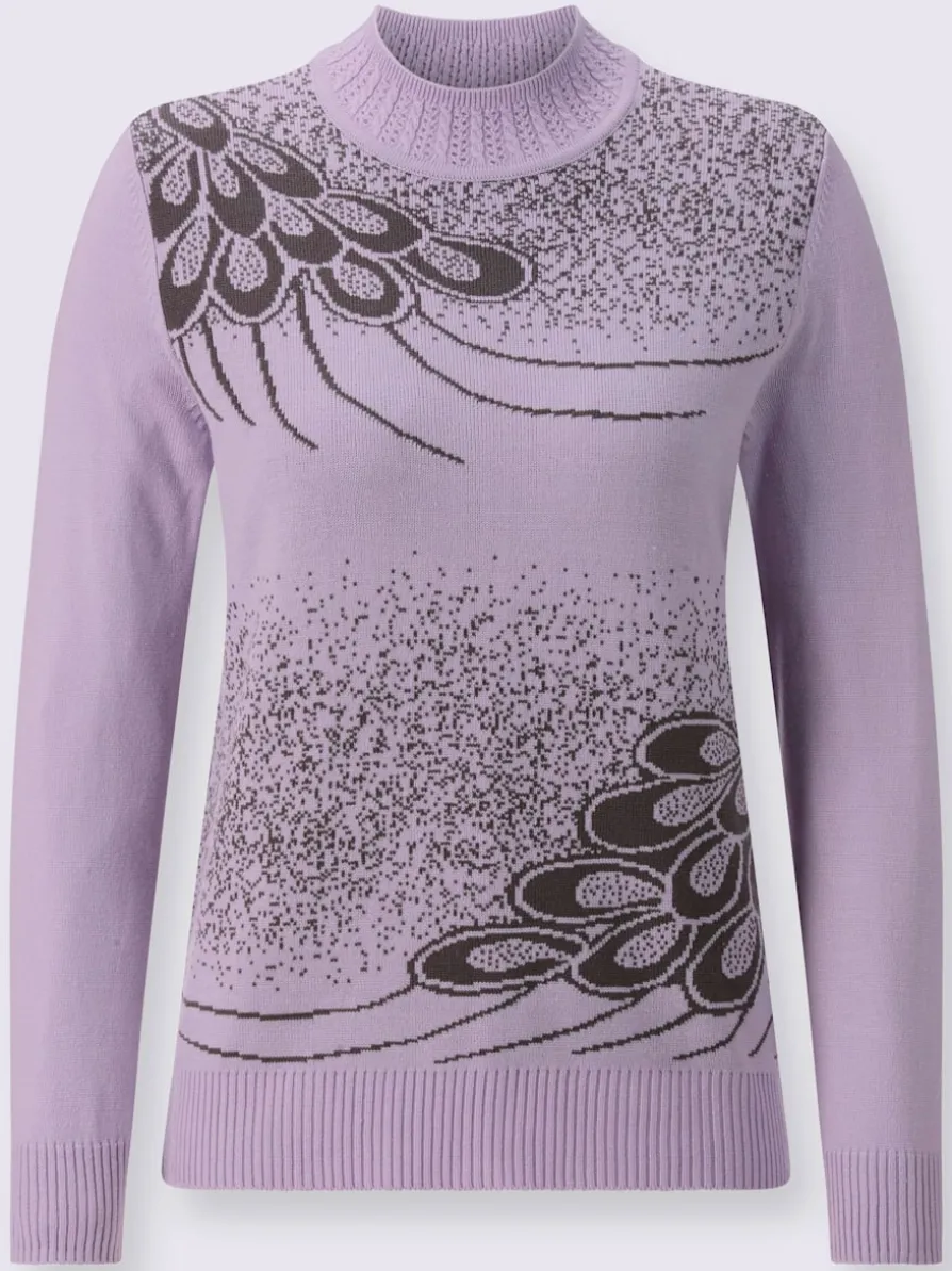 Pull à col montant motif intarsia