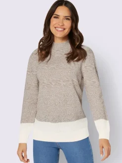 Pull à col montant tricot chiné