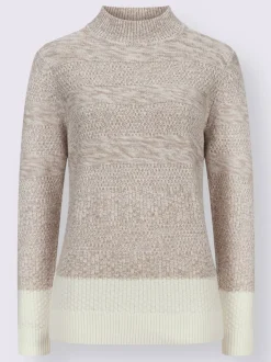 Pull à col montant tricot chiné